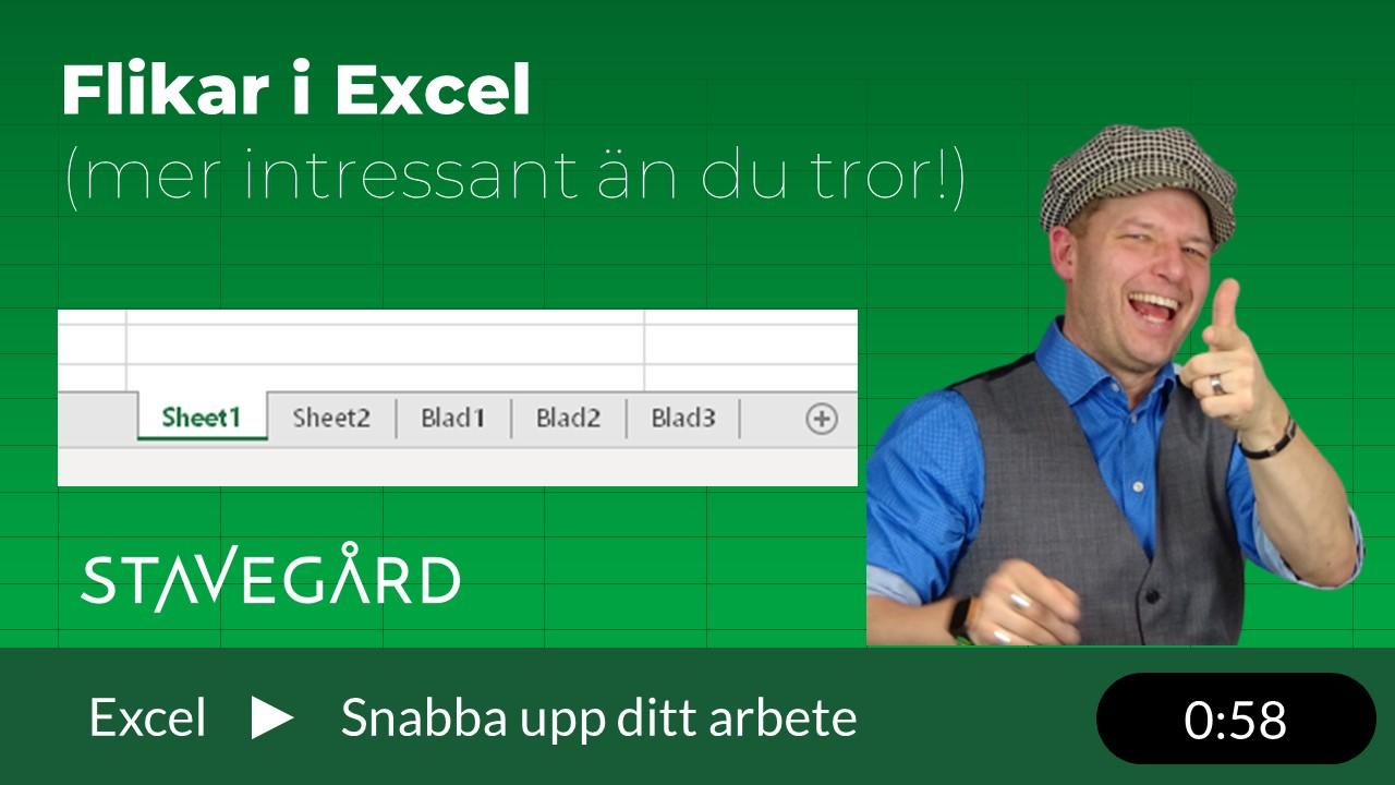 Flikar i Excel - mer intressant än vad du tror!