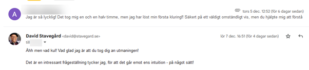 En lycklig person som lost en kluring