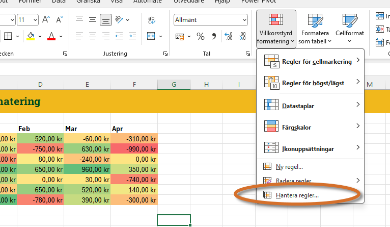 Nyhetsbrevet 2024v19 bild 3 Villkorsstyrd formatering andra befintlig regel