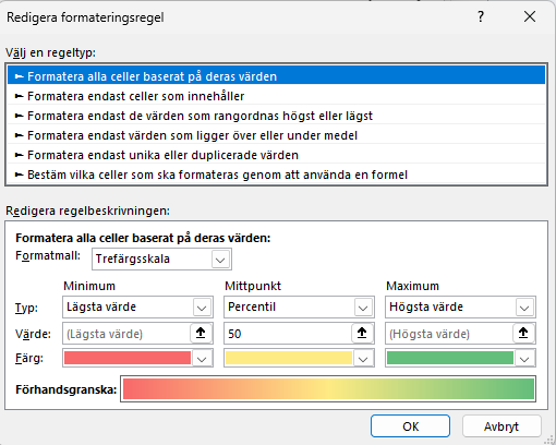 Nyhetsbrevet 2024v19 bild 5 Villkorsstyrd formatering redigera regeln