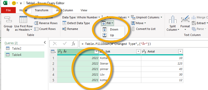 Power Query i Excel