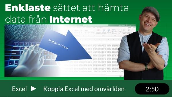 Hämta data från Internet till Excel
