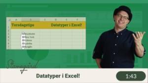 data types i Excel