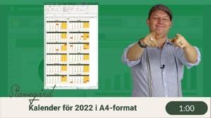 Kalender över 2022 i Excel