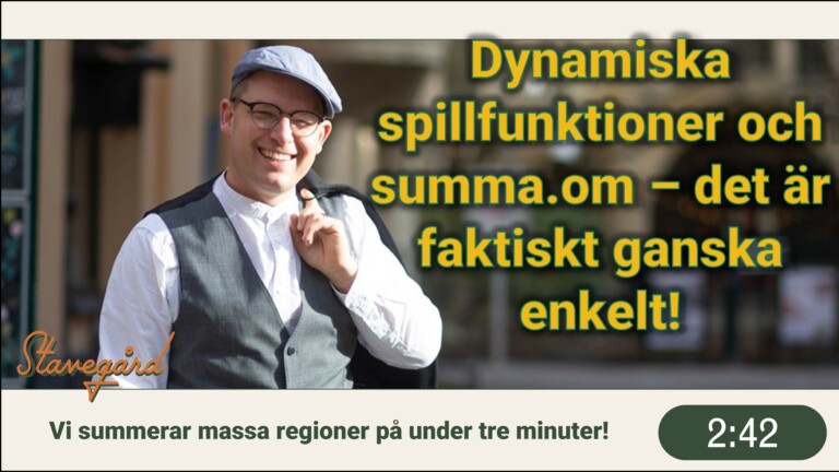 Dynamiska spillfunktioner och summa.om