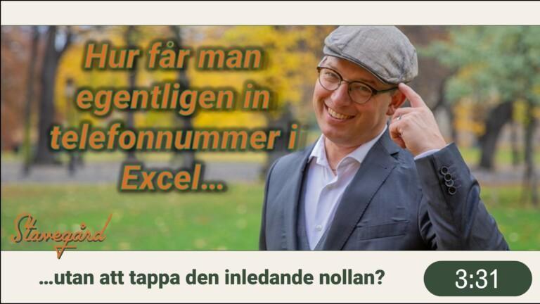 Mobilnummer i Excel?