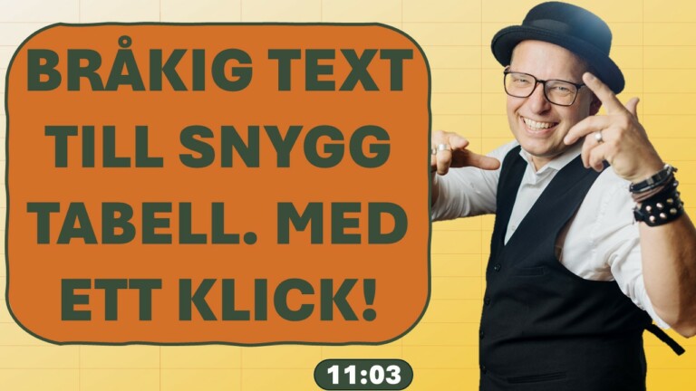 Bråkig text till en lista – med ett klick!