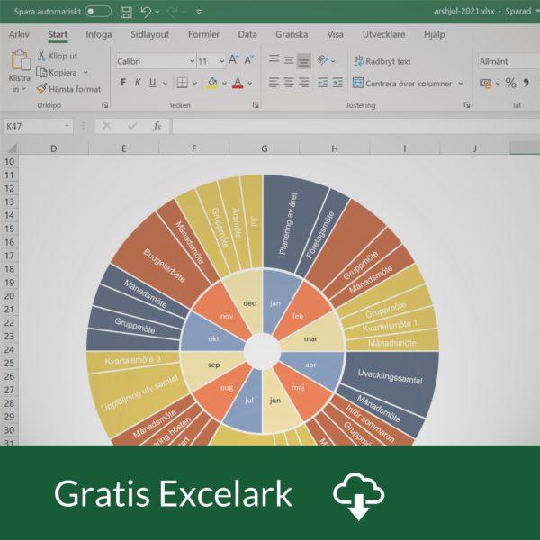 Årshjul 2021 i Excel