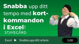 kortkommandon i Excel