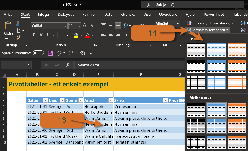 formatera din data som tabell, så förstår pivottabellen enklare att det tillkommit rader