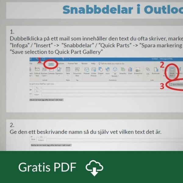 Quickparts i Outlook